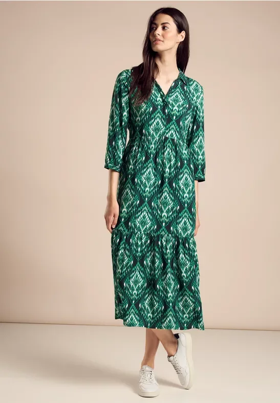 Thumbnail - Street One Frauen Midikleid mit Print in Grün, Gr: 36