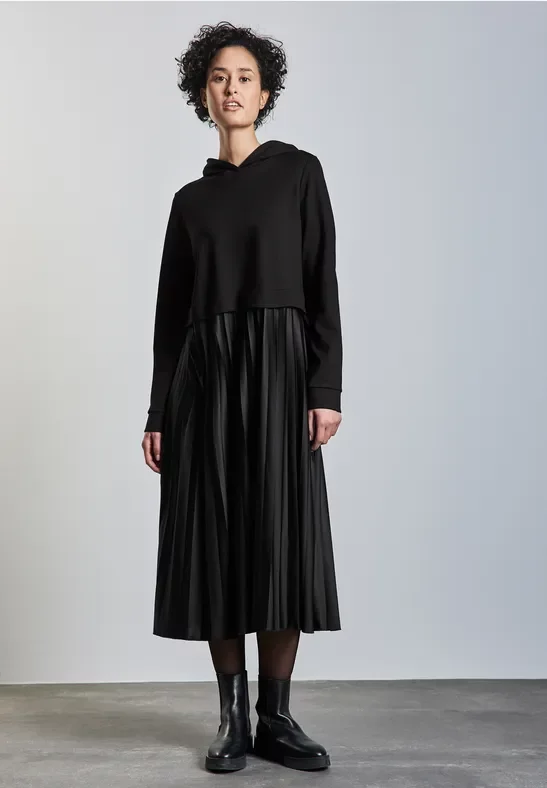 Street One Frauen Hoodie-Kleid in Schwarz, Gr: 34