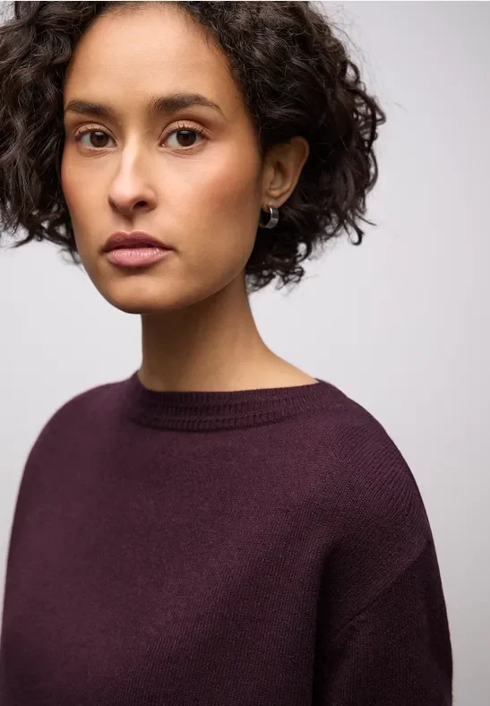 Street One Frauen Softer Basic Pullover in Rot, Gr: 46