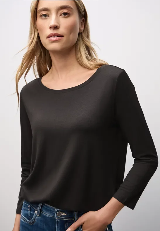 Street One Frauen Longstyle Shirt in Braun, Gr: 38