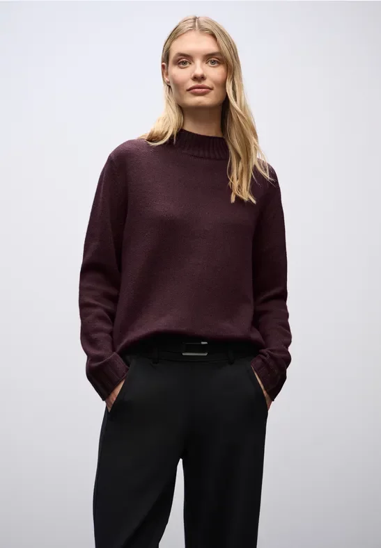 Thumbnail - Street One Frauen Basic Turtleneck Pullover in Rot, Gr: 36