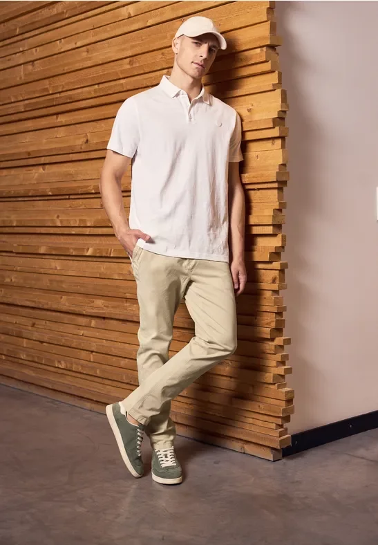 Street One MEN Männer Klassische Chino in Beige, Gr: 28