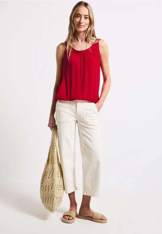 Thumbnail - Street One Frauen Strukturmix-Top in Rot, Gr: 46