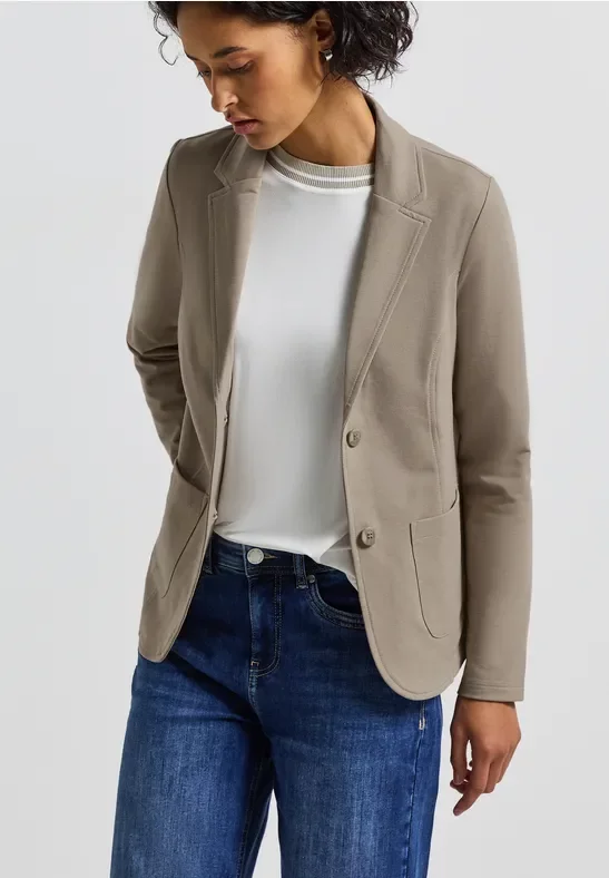 Street One Frauen Basic Blazer in Beige, Gr: 42