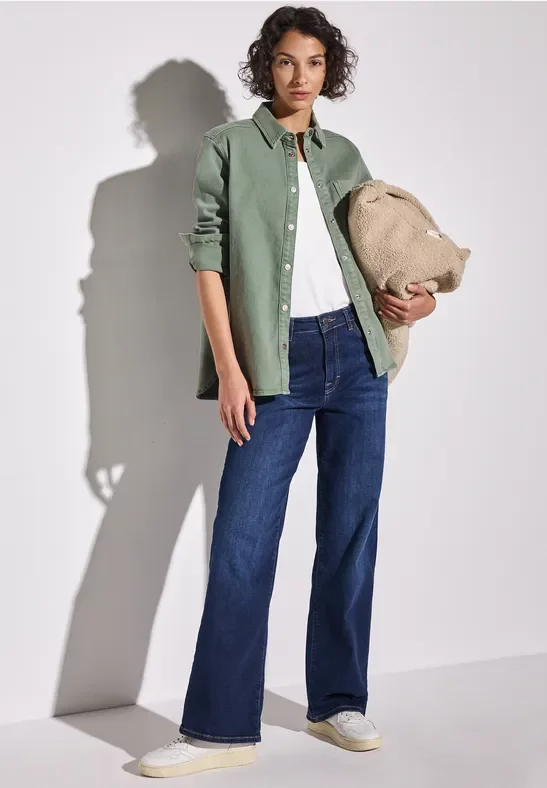 Street One Frauen Jeans Overshirt in Grün, Gr: 44