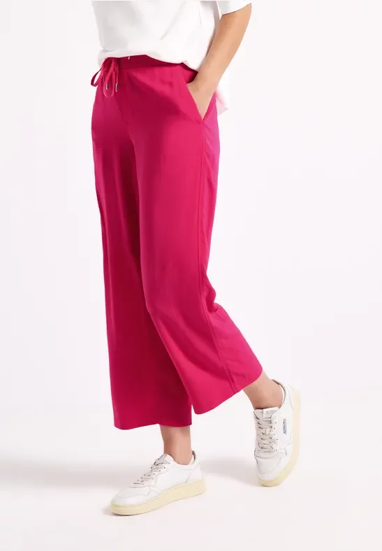 Street One Frauen Wide Leg Hose in Pink, Gr: 32