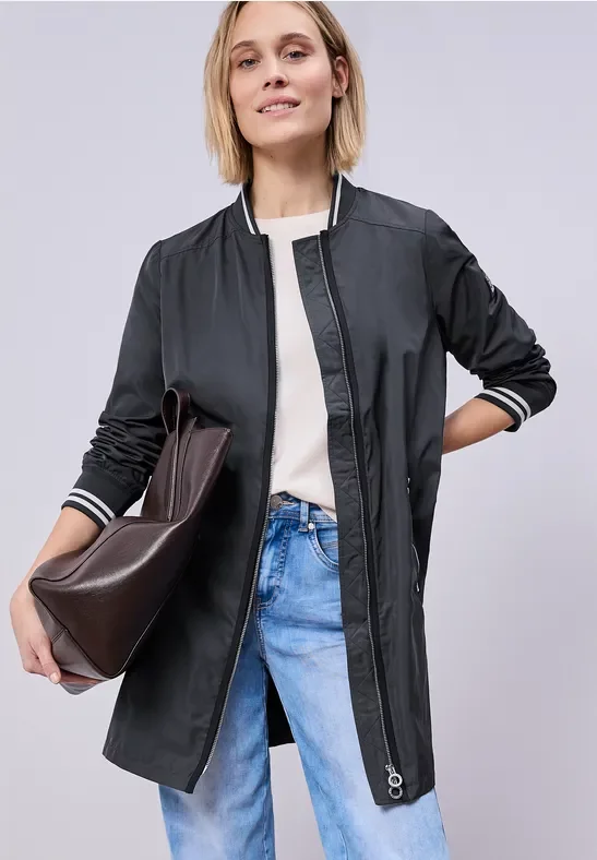 Street One Frauen Langer Blouson in Blau, Gr: 40