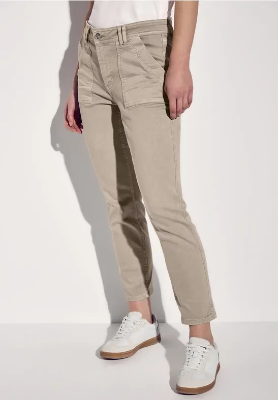 Thumbnail - Street One Frauen Jeans im Cargo-Look in Beige, Gr: 27