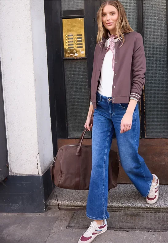 Street One Studio Frauen Blouson mit Collegedetails in Rosa, Gr: 38