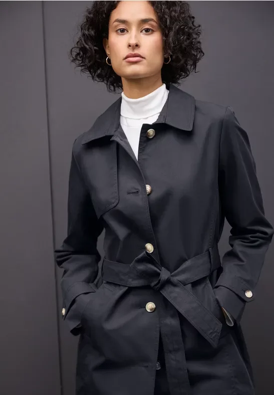 Street One Frauen Trenchcoat in Blau, Gr: 42