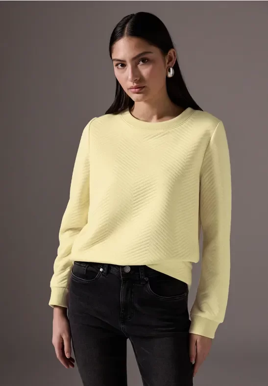 Street One Studio Frauen Strukturshirt in Gelb, Gr: 44