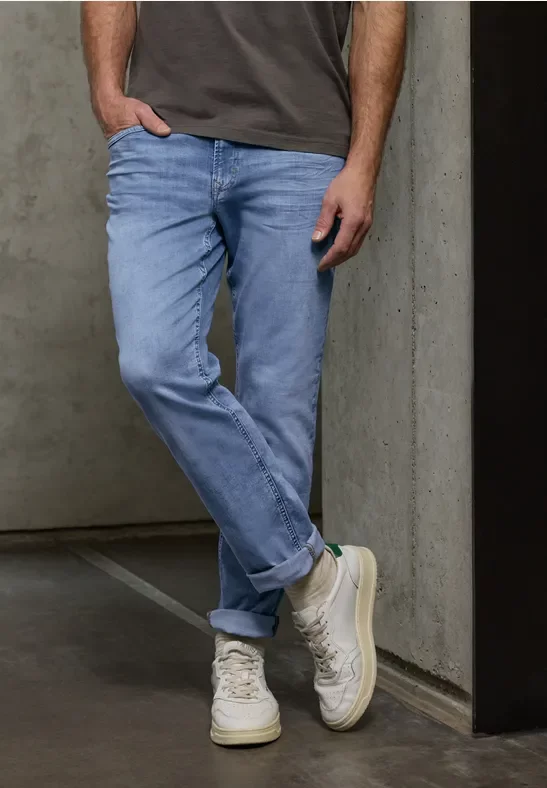 Street One MEN Männer Straight Leg Jeans in Blau, Gr: 36