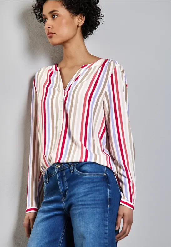 Street One Frauen Gemusterte Bluse in Pink|Multicolour, Gr: 40