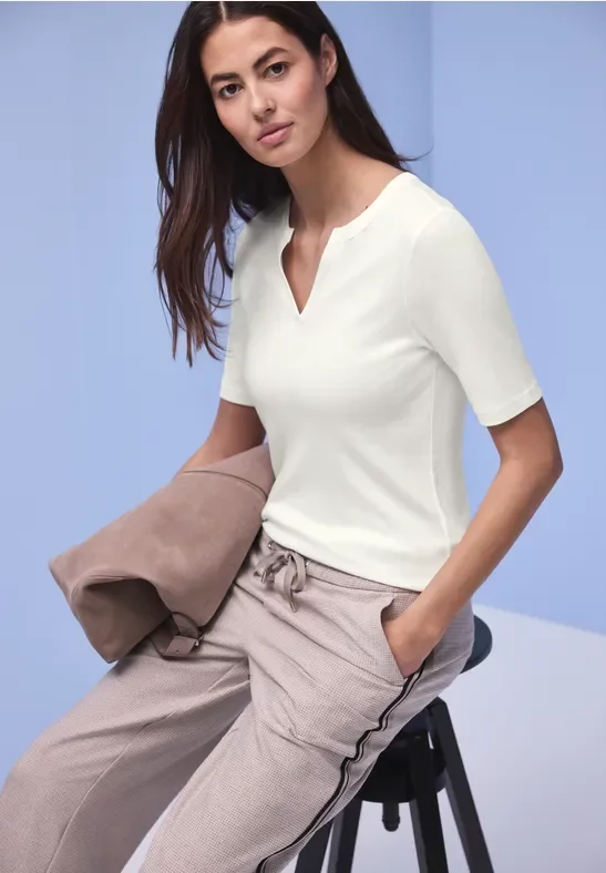 Thumbnail - Street One Frauen Basic Shirt in Weiß, Gr: 38