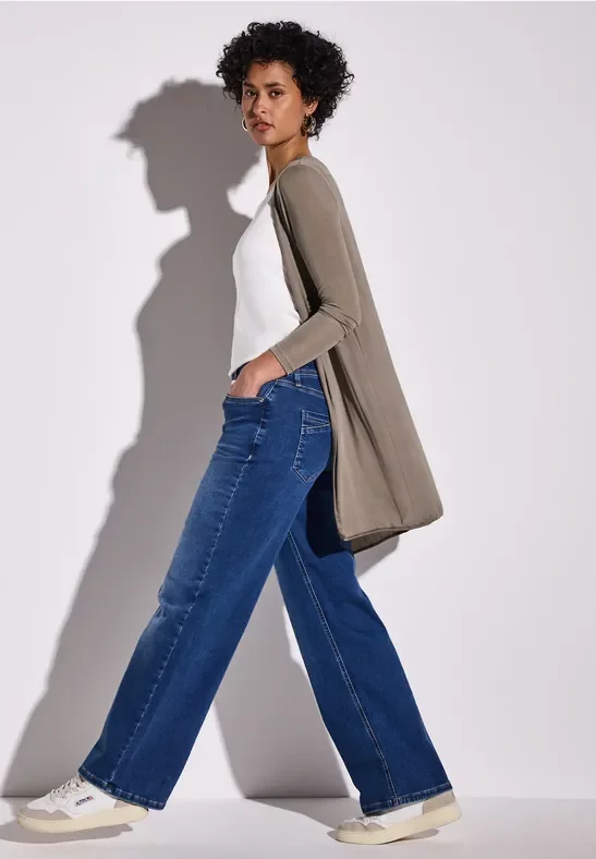 Street One Frauen Offene Jacke in Braun, Gr: 34