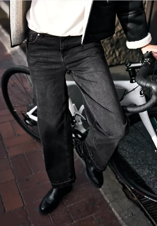 Thumbnail - Street One Studio Frauen Wide Leg Jeans in Schwarz, Gr: 29