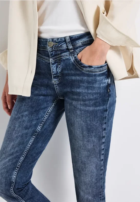 Street One Frauen Casual Fit Jeans in Blau, Gr: 36