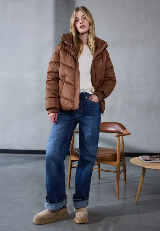 Street One Studio Frauen Gefütterte Jacke in Braun, Gr: 42