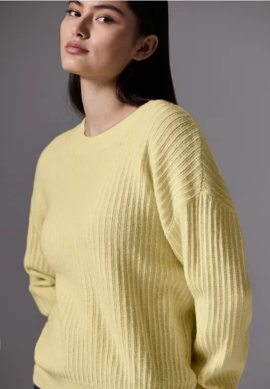Thumbnail - Street One Studio Frauen Pullover mit Struktur in Gelb, Gr: 46