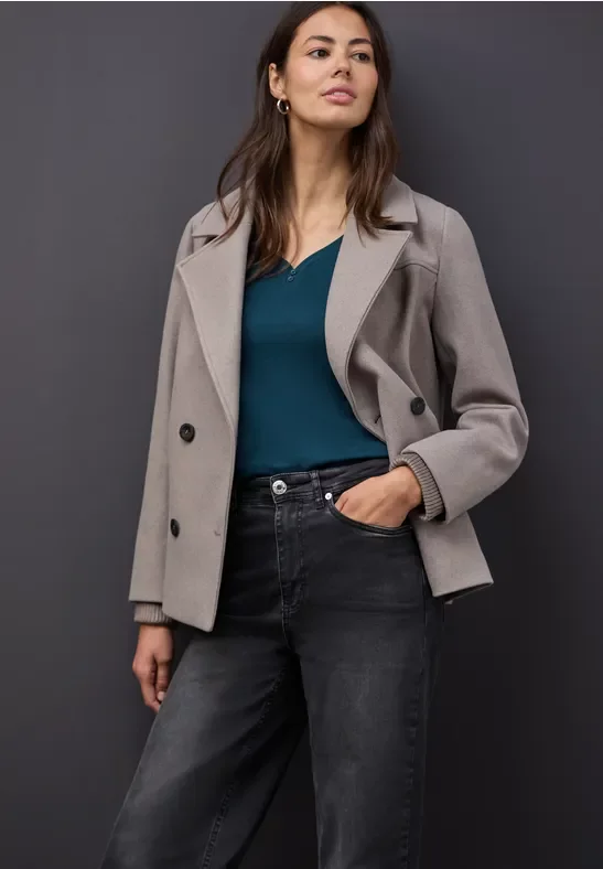 Street One Frauen Top mit Knopfdetail in Türkis, Gr: 34