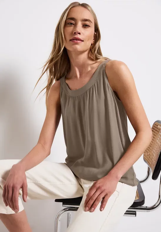 Street One Frauen Strukturmix-Top in Braun, Gr: 34