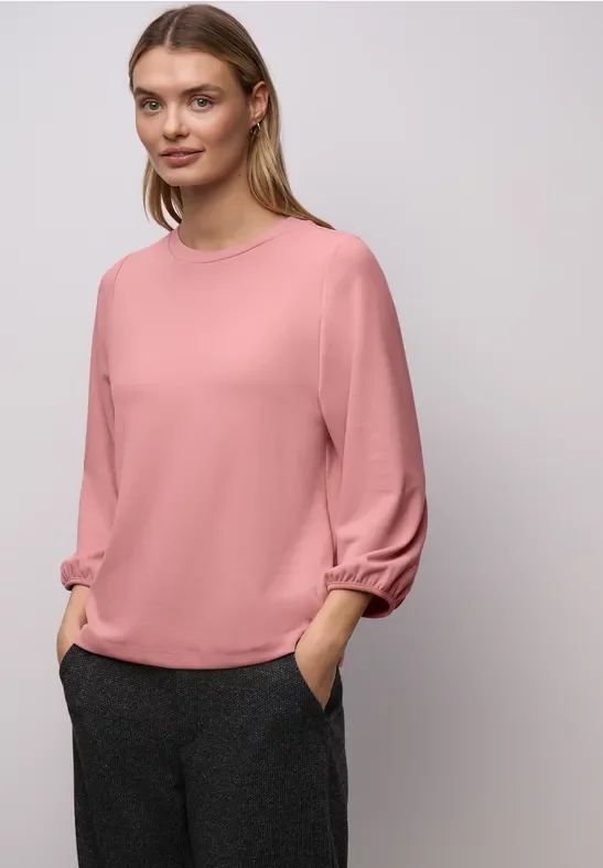 Street One Frauen Jacquard Shirt in Rosa, Gr: 46