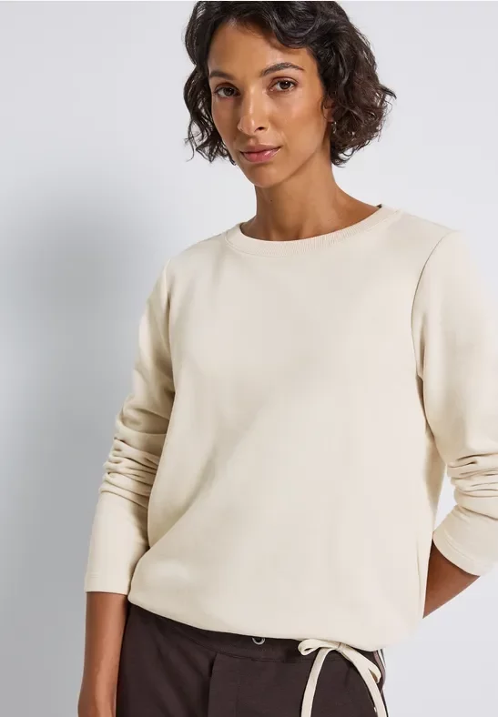 Street One Frauen Crewneck Sweatshirt in Beige, Gr: 46