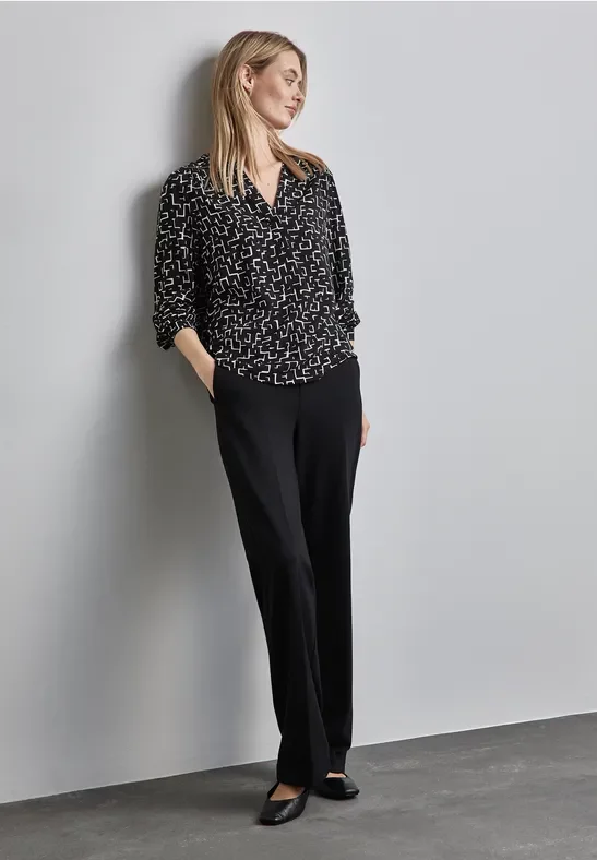 Street One Frauen Bedruckte Tunika in Schwarz, Gr: 44