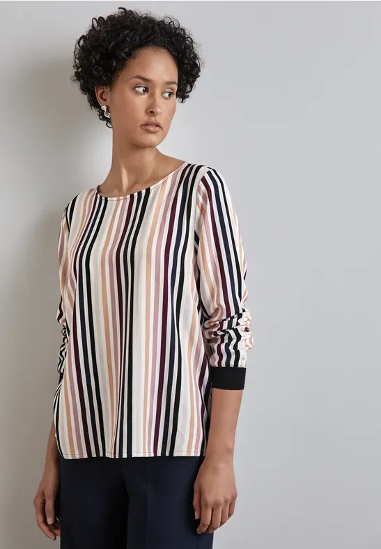 Thumbnail - Street One Frauen Bluse mit Tape-Details in Multicolour|Rosa, Gr: 34