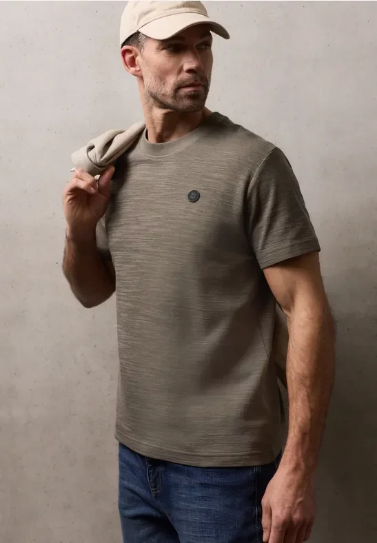 Street One MEN Männer Cozy T-Shirt in Braun, Gr: 3XL