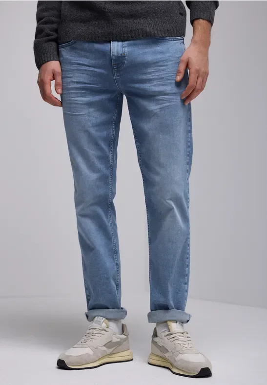 Thumbnail - Street One MEN Männer Bleached Jeans in Blau, Gr: 31