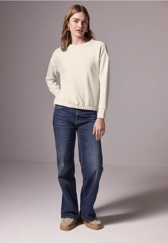 Street One Studio Frauen Silk-Look Shirt in Weiß, Gr: 34