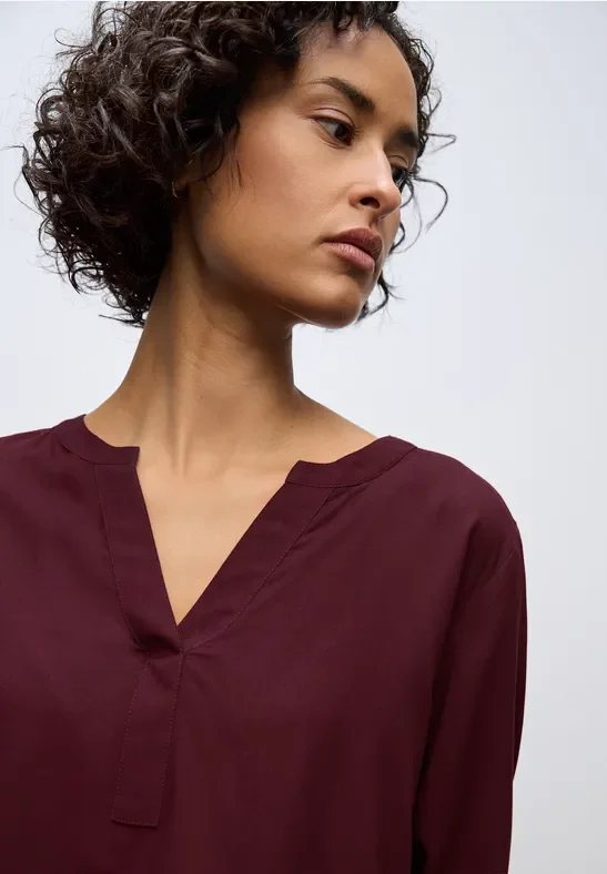 Street One Frauen Split Neck Tunika in Rot, Gr: 36