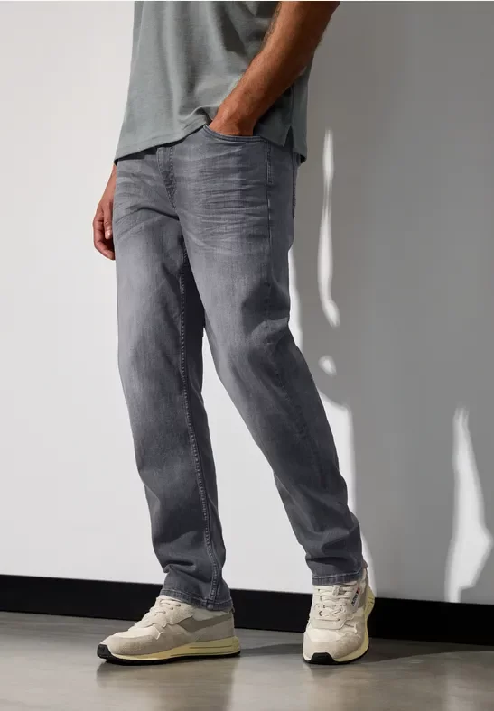 Street One MEN Männer Jeans in grauer Waschung in Grau, Gr: 29