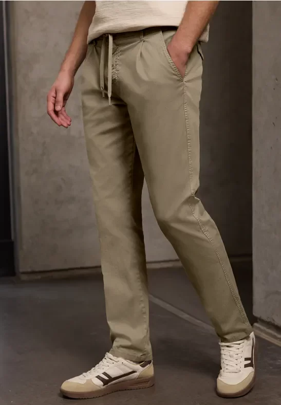 Street One MEN Männer Chino mit Struktur in Beige, Gr: 28