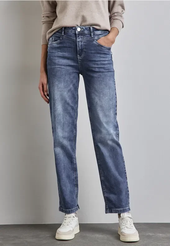 Street One Frauen Jeans im Casual Fit in Blau, Gr: 31
