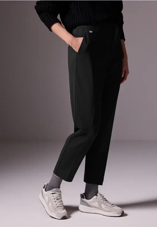 Street One Studio Frauen Slim Fit Chino in Schwarz, Gr: 40