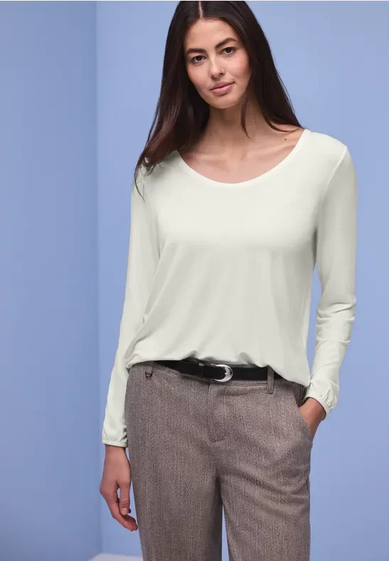 Street One Frauen Basic Shirt in Weiß, Gr: 34