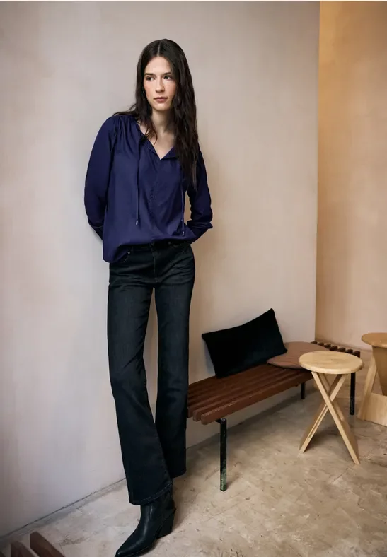 Street One Studio Frauen Tunika mit Bändern in Blau, Gr: 46