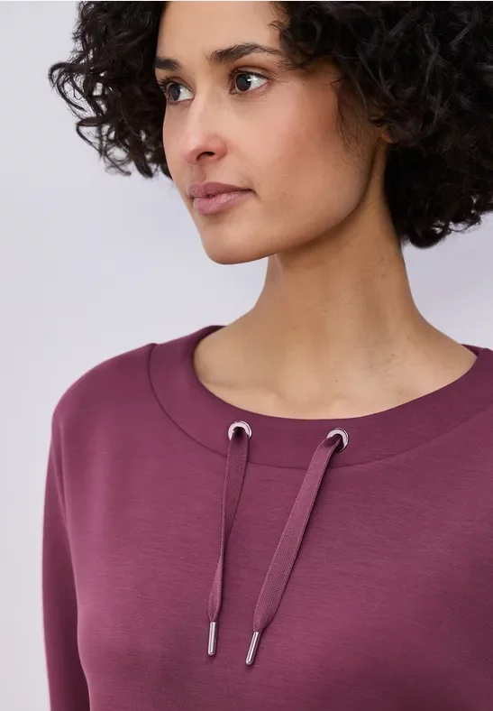 Street One Frauen Dropped Shoulder Shirt im Silk-Look in Rosa, Gr: 38