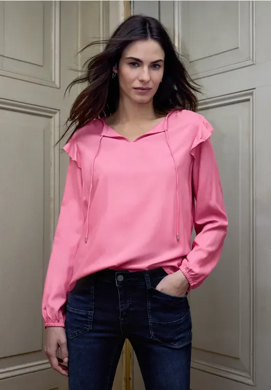 Street One Studio Frauen Tunika mit Volants in Pink, Gr: 36