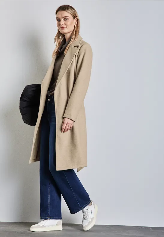 Thumbnail - Street One Frauen Revers-Mantel in Beige, Gr: 42