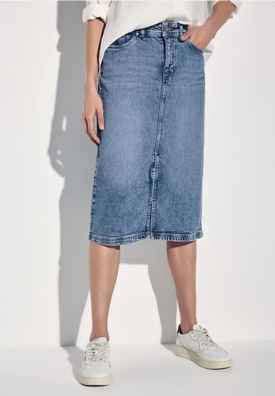 Street One Frauen Jeansrock in Blau, Gr: 32