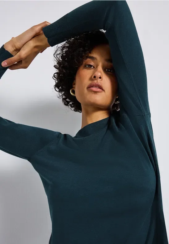 Street One Frauen Basic Pullover in Türkis, Gr: 34