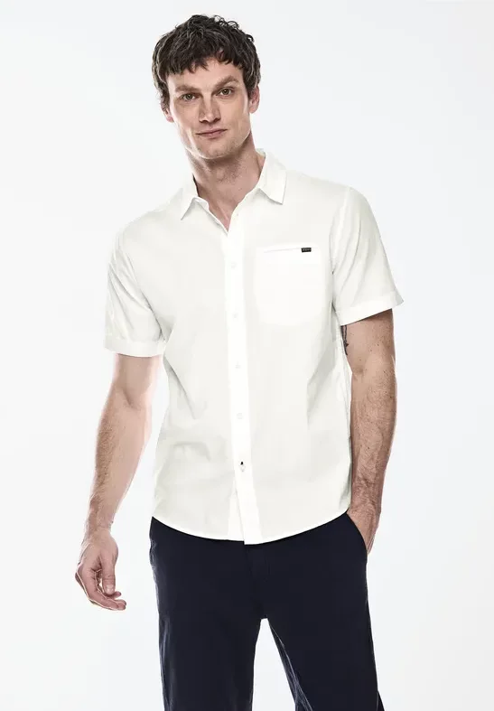 Street One MEN Männer Hemd mit Struktur-Streifen in Weiß, Gr: S