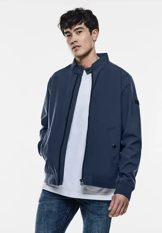 Street One MEN Männer Leichte Harrington Jacke in Blau, Gr: S