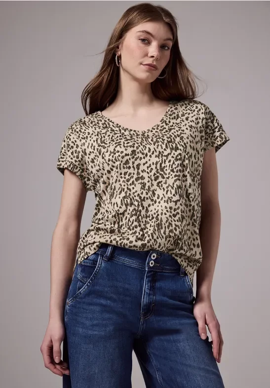 Thumbnail - Street One Studio Frauen Bedrucktes Shirt in Braun, Gr: 34