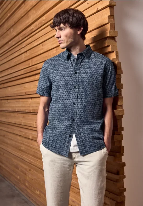 Street One MEN Männer Popeline Hemd in Blau, Gr: 3XL