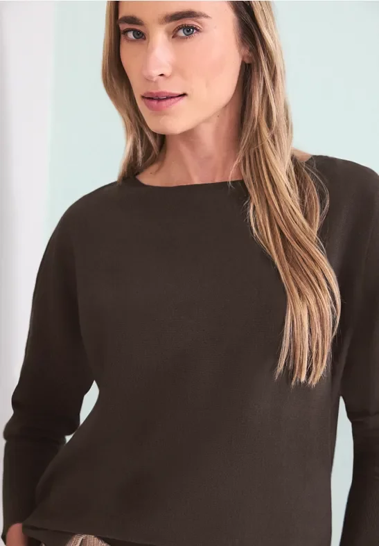 Street One Frauen Dolman Pullover in Braun, Gr: 34