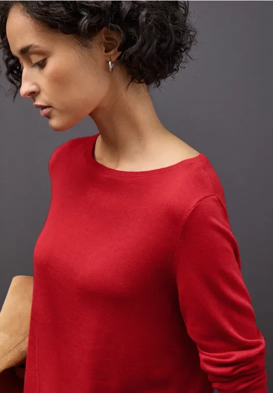 Thumbnail - Street One Frauen Basic Pullover in Rot, Gr: 42
